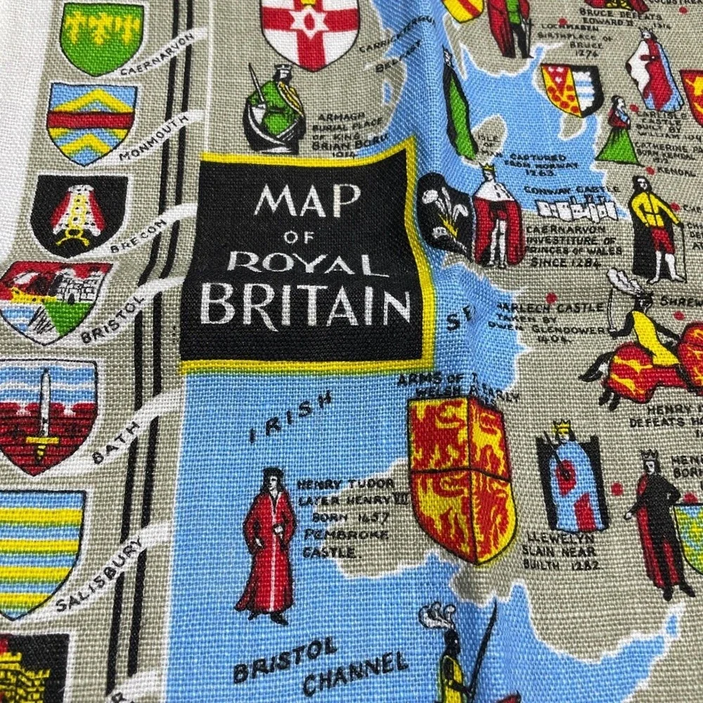Map of Royal Brittan Ulster Weavers Towel Irish Linen  17 x 26